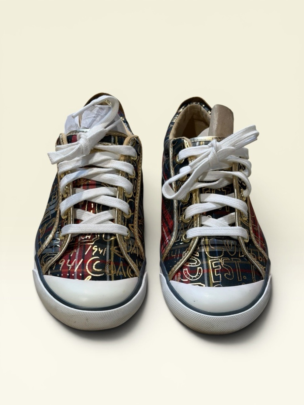 Coach Barrett Plaid Graffiti Sneakers Women's Size 7.5B - Picture 6 of 10